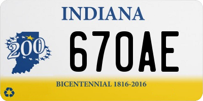 IN license plate 670AE