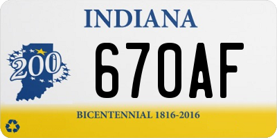 IN license plate 670AF