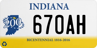 IN license plate 670AH