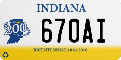 IN license plate 670AI