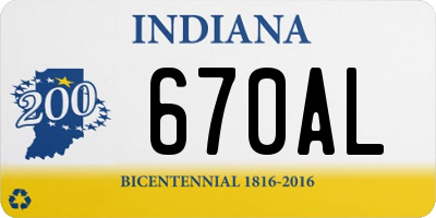 IN license plate 670AL