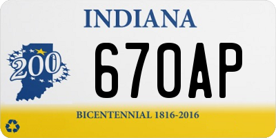 IN license plate 670AP