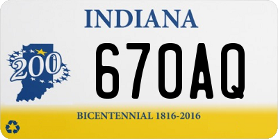 IN license plate 670AQ