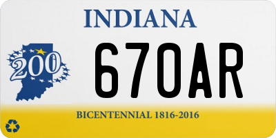 IN license plate 670AR