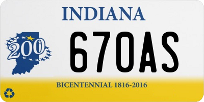 IN license plate 670AS