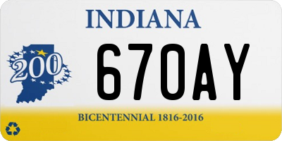 IN license plate 670AY