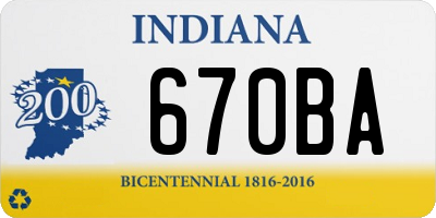 IN license plate 670BA