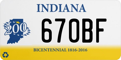 IN license plate 670BF
