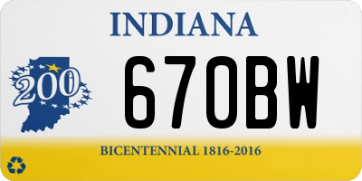 IN license plate 670BW