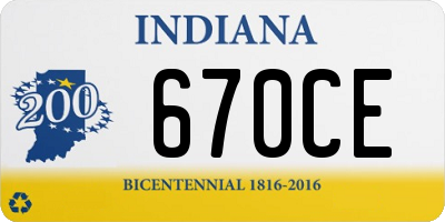 IN license plate 670CE