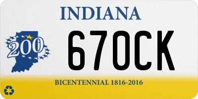 IN license plate 670CK