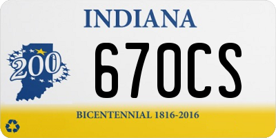 IN license plate 670CS