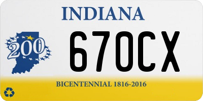IN license plate 670CX