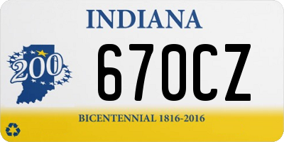 IN license plate 670CZ