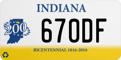 IN license plate 670DF