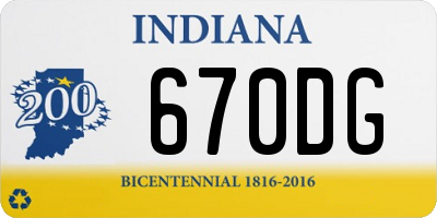 IN license plate 670DG