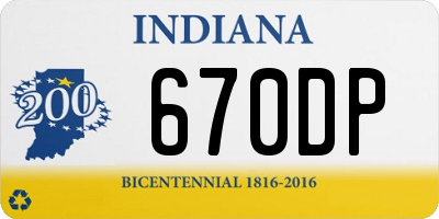 IN license plate 670DP