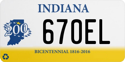 IN license plate 670EL