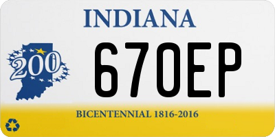 IN license plate 670EP