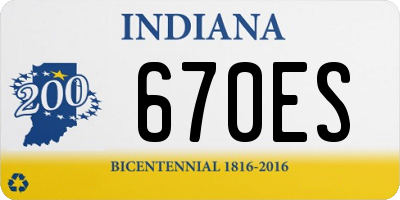 IN license plate 670ES