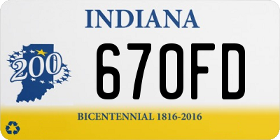IN license plate 670FD