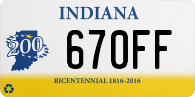 IN license plate 670FF