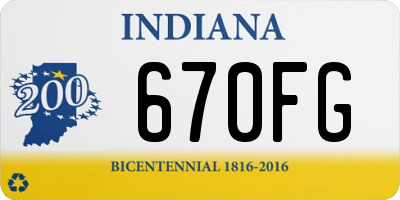 IN license plate 670FG