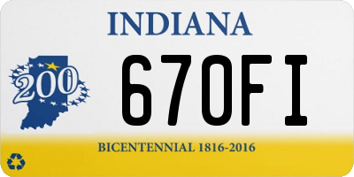 IN license plate 670FI