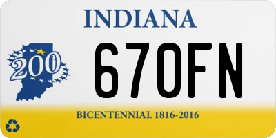 IN license plate 670FN
