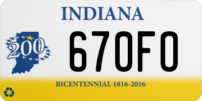 IN license plate 670FO