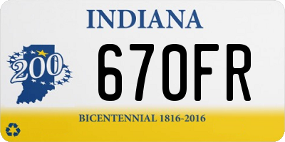 IN license plate 670FR