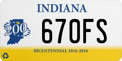 IN license plate 670FS