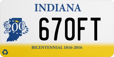 IN license plate 670FT