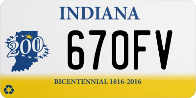 IN license plate 670FV