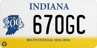 IN license plate 670GC