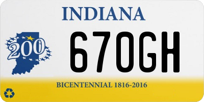 IN license plate 670GH