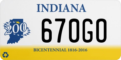 IN license plate 670GO