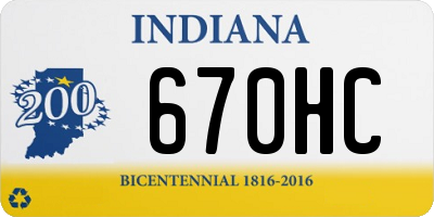 IN license plate 670HC