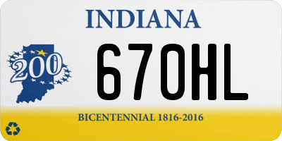 IN license plate 670HL