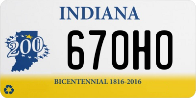 IN license plate 670HO