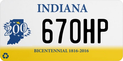 IN license plate 670HP