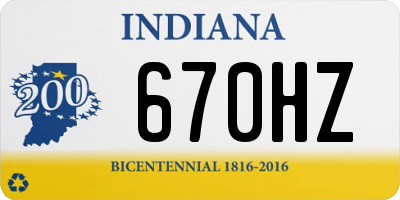 IN license plate 670HZ