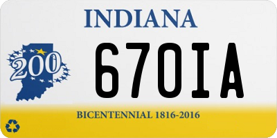 IN license plate 670IA