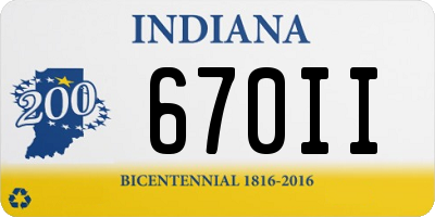 IN license plate 670II