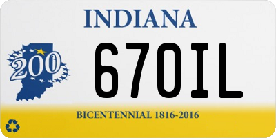 IN license plate 670IL