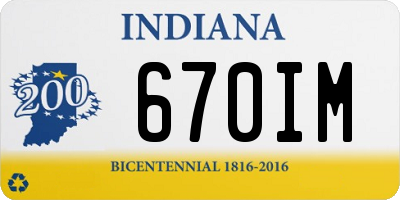 IN license plate 670IM