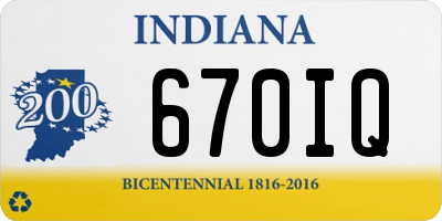 IN license plate 670IQ