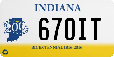 IN license plate 670IT