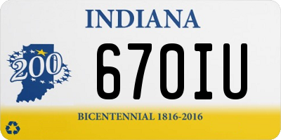 IN license plate 670IU