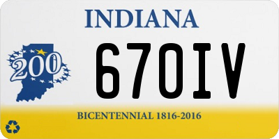 IN license plate 670IV